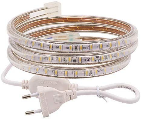 XUNATA 50M LED Streifen,AC 220V 230V IP67 imprägniern 3014 SMD 120leds / m Weiß,Flexibles LED Band mit Netzstecker für Küche Stairway Home Auto Bar Weihnachten Party (Weiß, 50M)
