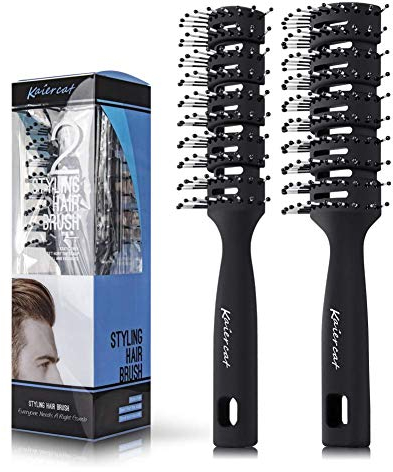 Kaiercat Spazzola Capelli Professionale da Uomo – Ottim Spazzola per Acconciatura & asciugatura per capelli all’indietro, sette spazzola capelli ventilata per uomo & donna