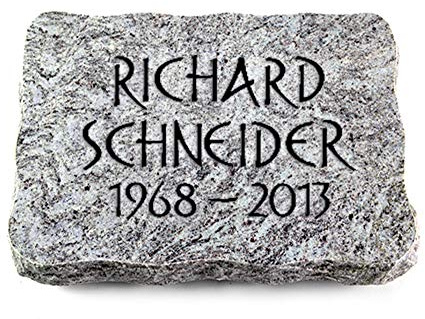 Wilhelmy Grabmale Grabplatte, Grabstein, Grabkissen, Urnengrabstein, Liegegrabstein Modell Pure 40 x 30 x 5 cm Marina Blue-Granit, poliert inkl. Gravur (Ohne Ornament)