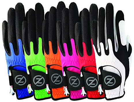 Zero Friction - Guanti da golf unisex per ragazzi, a compressione, universali, taglia unica, multicolore