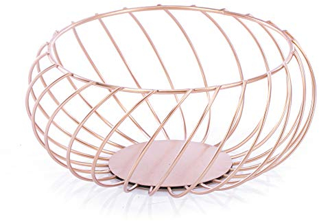 Homede Merida - Ciotola decorativa in metallo, 22 x 22 x 10 cm, in oro rosa
