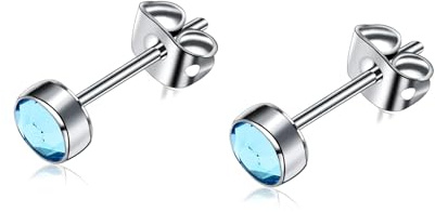 G23 Titan Ohrstecker für Damen Herren Mädchen Ohrringe Hypoallergen Nickelfrei 3mm/4mm/5mm/7mm Kristallohrringe Ohrschmuck Geburtstagsgeschenk