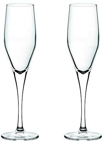 Aperlab Copa de Champán, juego de 2 copas de Champán, fabricadas en cristal de alta resistencia, altura de las copas 24cm y una capacidad de 215ml