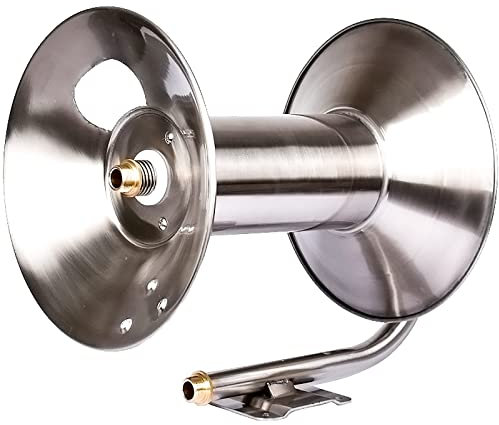 YAMO DUDO Garden Hose Reel, Garden Hose Reel Stand，industrial Stainless Steel Hose Holder, Wall-mounted Water Hose Reel With Crank, Suitable For Courtyards, Gardens, Farms And Terraces，Car Washing
