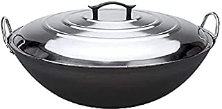 ksamwjf Cast Iron Frying Pan Large Iron Frying Pan Extra Large Old-Fashioned Thick Cast Iron Pot Canteen Pot Cooking Cooked Iron Frying Pan Infinity Wok Oversized Wok Woks & Stir-Fry Pans