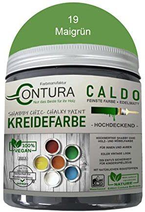 Contura BeGreen 250ml. Kreidefarbe Shabby Chic Möbellack Lack Möbel Farbe Holzlack Natur (19 Maigrün)