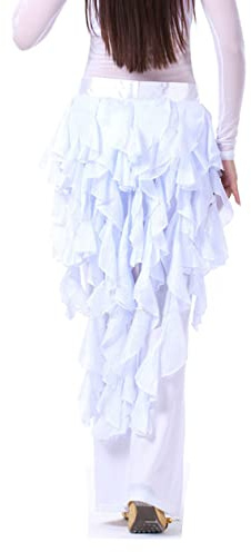 Wuchieal Women's Belly Dance Hip Scarf Belt Skirt Latin Dance Belt Performance Tassel Wave Skirt