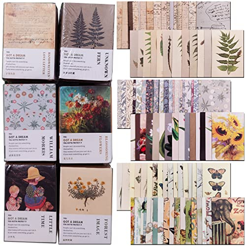 CNYMANY 600pcs Vintage DIY Bastelpapier Creme Textur gelegt Rechteckig Dekorpapier Scrapbook