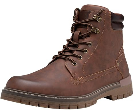 Jousen Mens Boots Fashion Casual Boot Hiking Zipper Chukka Boots for Men (AMY8118A brown 10.5)