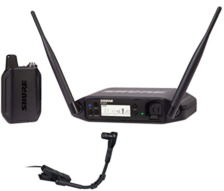 Shure GLXD14+/B98 Pro Digital Wireless Mikrofonsystem für Instrumente - 12-Stunden-Batterielaufzeit, 30m Reichweite | Clip-on Mikrofon, Einzelkanal-Empfänger.