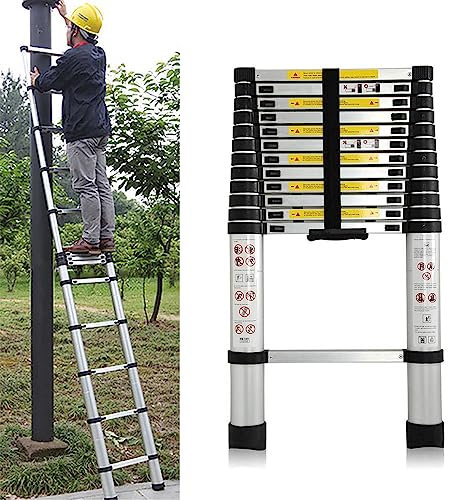 5m Telescopic Ladders 16.4FT Aluminium Multi-Purpose Telescoping Extension Extendable Folding Collapsible Portable Ladder for Home or RV Roof Loft, 330 Lb Capacity