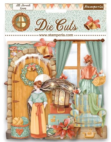 Stamperia - The Cuts for Scrapbooks, Albums, and Bullet Journals, All Around Christmas, Laser Cut Cardboard Shapes, Easy to Glue, Perfect for Crafts and Gifting (All You Need for Christmas) (Assorted)