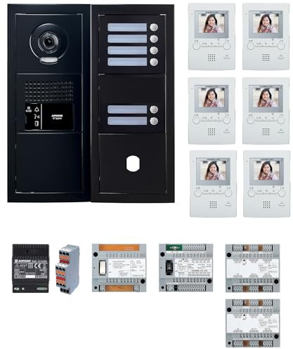 Pack vidéo GT Aiphone GTBV6EB - 6 BP programmé - Noir satiné