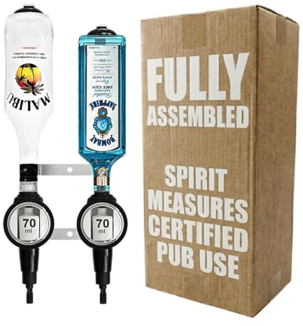 Chabrias Ltd Professional 2 Wall Bar + 70ml Spirit Optics – UK-Made Government-Stamped Liquor Dispenser Rail – Heavy-Duty All-Metal Wall-Mounted Bar Optics System