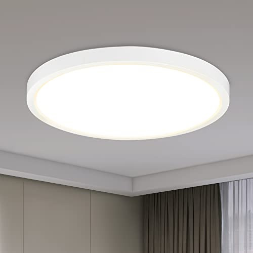 ZMH Deckenlampe LED Deckenleuchte Schlafzimmer - Schlafzimmerlampe Flach | Badezimmerlampe Ø23cm Küche Badezimmer Deckenbeleuchtung 18W Küchenlampe IP44 Flurlampe Rund Badlampe Warmweiß für Bad Flur