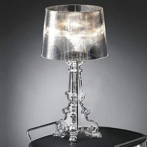 Lampe de table baroque en cristal, lampe de table de chevet simple pour salon, chambre à coucher, abat-jour fantôme transparent E27, lampe tactile en cristal, lampe de chevet pour chambre à coucher,