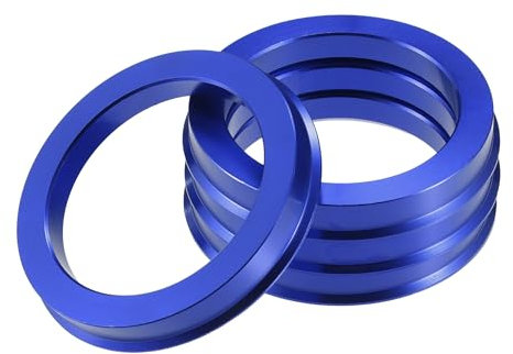 A ABSOPRO Anillos Centradores de Buje para Automóvil OD 73.1mm A ID 56.1mm Anillos Centradores de Buje Espaciador de Centro de Rueda de Aleación de Aluminio Azul (Juego de 4)