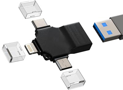 Adaptador OTG tipo C USB 3.0 hembra Lightning Micro macho (3 en 1) compatible con Samsung para Apple iPhone 15 11 12 13 14 Pro Max Plus para iPad Pro Air 4/5 cámara Android teclado ratón unidad flash