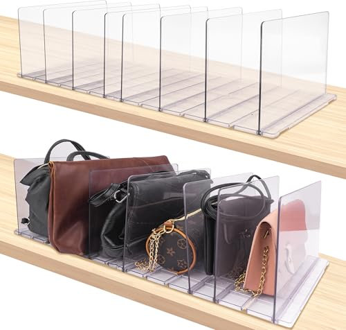 Amviner Handtaschen Organizer Taschen Aufbewahrung Acrylic Taschen Organizer Geeignet für Schrank, 10 Stück Acrylic Dividers Bag Organizer (Transparent)