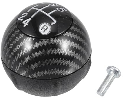 INFINAUTO 5-Gang-Schaltknauf Für Fiat 500 500C 2007-2018 1 Stück | Schwarz, Weiß, Kunststoff, Muster: Carbonfaser-Muster, Ergonomisch, Langlebig, Verbessert Fahrgefühl