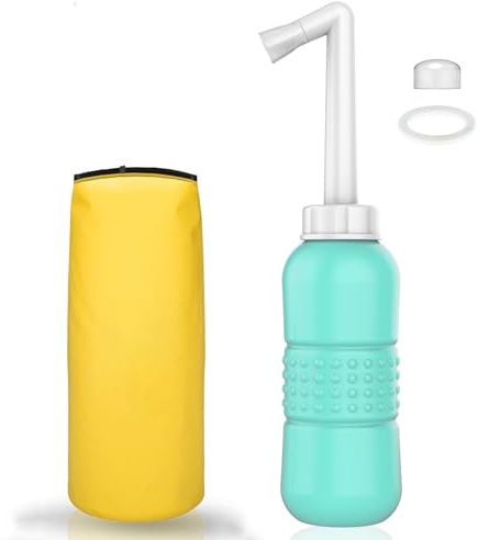 Giural Travel Bidet Po Dusche, Popodusche Mit Düse, Portable Bidet, Peri Bottle Intimdusche Wochenbett Frau, Mobiles Bidet Mit Reisetasche, 450Ml,Grün