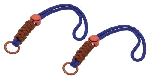 PATIKIL Paracord Schlüsselband, 2 Stück Handy Schlüsselband Seil Handgelenk Lanyards Geflochtener Riemen mit Karabinerhaken zum Aufhängen von Schlüsseln, Dunkelblau, Orange