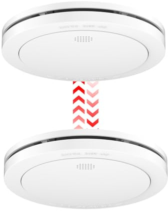 CPVAN Détecteur de Fumée Interconnecté (Pré-connecté), 10 Ans de Batterie, Certifié TÜV Alarme Incendie Detecteurs Fumee, EN14604 & CE Certifié, 2 Pièces