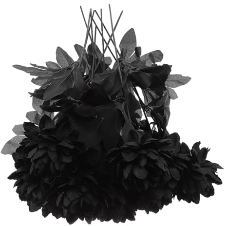 HAWILLOSCH 10 Pièces Fleur Artificielle Noire Dahlia Fleurs Artificielles Fausse Tige De Dahlia Fausse Rose Tige De Fleur f Fleur De Dahlias Noirs Pics De Fleurs Artificielles Fleur De Soie