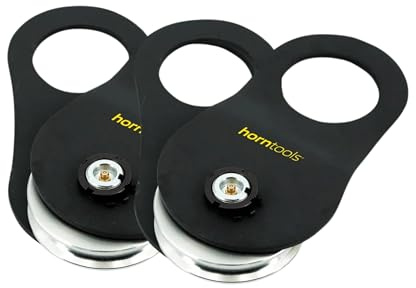 Horntools Seilwindenzubehör Umlenkrolle, Bruchlast 9 Tonnen, 3,5 kg leicht, für Stahlseile und Kunststoffseile geeignet (2 Pack)