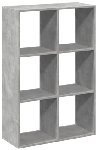 vidaXL Raumteiler-Bücherregal Betongrau 69,5x29x103,5 cm Holzwerkstoff