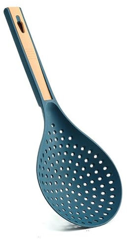 Cuillère à Fente, Cuillère à écumoire en Plastique, Passoire Résistante à la Chaleur, Cuillère à Fente, Grande capacité, Cuillère à Fente Fine Multifonctionnelle avec Clip,