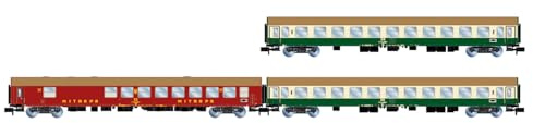 ARNOLD HN4436 D242 Paris – Berlin – Warszawa, 3er-Pack 1, 2, 1 x WRm130 DR rot, 2 x Bm DR grün, beige, epIV-Personenwagen