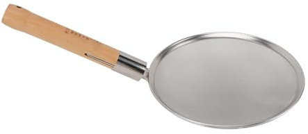 Aramox Acciaio Inossidabile Skimmerkögel Cucchiaio Setaccio Multifunzionale per Cucinare e Arrostire la Maniglia in Legno Massello per Chef Gourmet (26 cm/10,2 Pollici di Diametro)