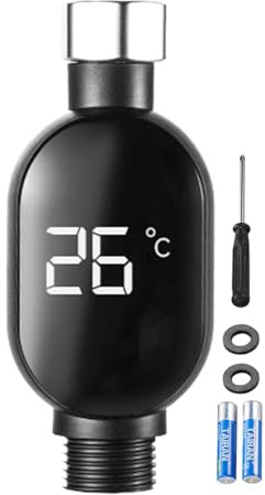 Duschthermometer, Wassertemperatursensor-Messgerät mit LED-Digitalanzeige, wasserdichtes Badezimmer-Zubehör für Küche, Wohnung, Hotel, Zuhause, Haushalt