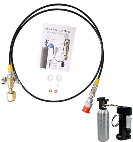 CO2 Adapter-Hochdruckschlauch, 150cm Hochdruckschlauch mit 3000 PSI Sicherheitsventil, CO2 Umfüllschlauch Adapter für CO2 Flasche 2kg gasflasche argon gasflasche co2 flasche
