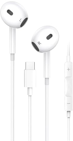 UmiMirari USB C écouteurs pour iPhone17,USB C Ecouteurs Type Cdans l'oreille écouteurs avec Microphone et régulation du Volume Compatible avec iPhone17/16/15,iPad,S25/S24/S23/S22/S21,Google Pixel