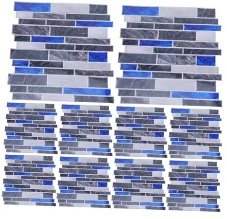DIYEAH 10 Pièces Autocollants Muraux Imitation Marbre Panneaux Auto Adhésifs Étanches pour Cuisine et Salle de Bain Décoration Durable et Facile à Installer Stickers Muraux pour Carrelage