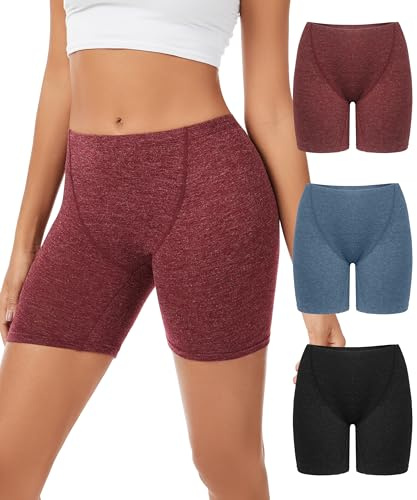 CAOZITOU Merino Wool Boyshort for Women,Breathable Wooly Boxer Briefs,Moisture Wicking Underwear Panties for Ladies 3 Pack(Multicolor02,M)