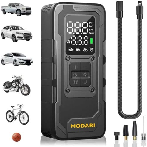 Tire Inflator Portable Air Compressor, Up to 160 PSI Car Tire Inflator, Cordless Air Pump, Portable Tire Pump with Gauge - Portable Tire Inflators for Car, Light Pickup, Bike and More
