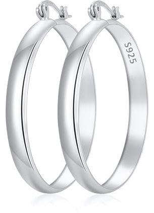 Halora Creolen Silber 925 Damen, 5mm 14K Vergoldete Ohrringe Gold Hypoallergene Schmuck Geschenke für Frauen, 30/40/50/60/70mm