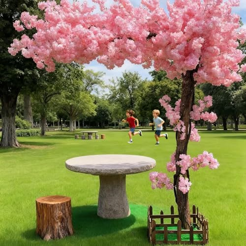 Rosado,1.8*1.5m/70*59in,áRbol de Flor de Cerezo Rosa Japonesa Artificial, árbol Flores de Cerezo Artificial, Hecho a Mano, para decoración de Interiores y Exteriores, hogar, Oficina, Fiesta, Boda,