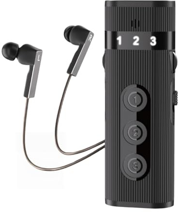 PUSOKEI Amplificateur de Son pour Personnes âgées, Appareil Personnel Rechargeable D'amélioration de la Voix avec écouteurs Filaires, Contrôle du Volume, Suppression du Bruit (Black)