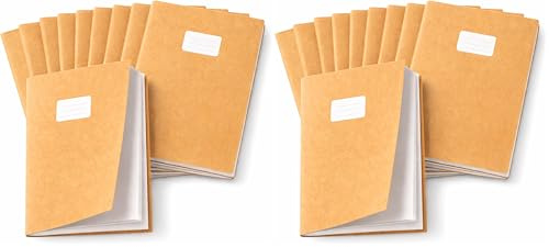Friendly Fox 10 Heftumschläge aus Papier für Kinder, A4 Hefthüllen Kraftpapier, Heftschoner mit Beschriftungsetikett, Buchumschläge & Heftumschläge, DIY (Packung mit 2)
