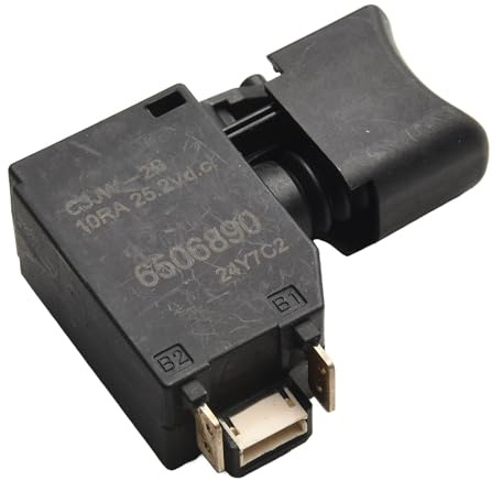 EasyByMall Interruttore a grilletto, pezzo di ricambio, accessorio per utensili elettrici, per DTD153 DTD154 DTW180 C3JW-2B, 650689-0 143975-1, nero