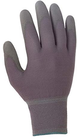 Texxor Nylon-Strickhandschuh PU-Beschichtung, grau, nach EN 388 Kat.2, 12 Paar, Größe 7
