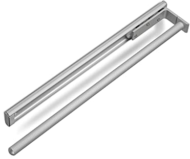 SOTECH Aluminium Handtuchhalter TED 1-armig EV1 eloxiert (450-730 mm, ausziehbar) Teleskop-Geschirrtuchtrockner für Bad oder Küche