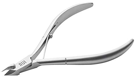 Rui Smiths Professionelle Nagelhautzange | Präzision Surgical Grade Edelstahl Nagelhaut Trimmer, Französischer Griff, Einzelfeder, 4mm Backe (Quarter Jaw)