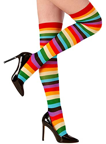 W WIDMANN MILANO Party Fashion - Gestreifte Überkniestrümpfe, 70 DEN, Karneval, Mottoparty
