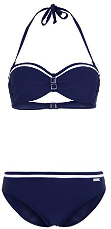 Lascana Damen Bügel-Bandeau-Bikini | im Marine-Stil, elegant