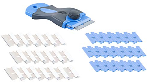 PEARL Kochfeldschaber: Kochfeld-Schaber für kratzfeste & empfindliche Oberflächen, 40 Klingen (Glasschaber, Schaber für Herdplatten, Kratzer Entferner)